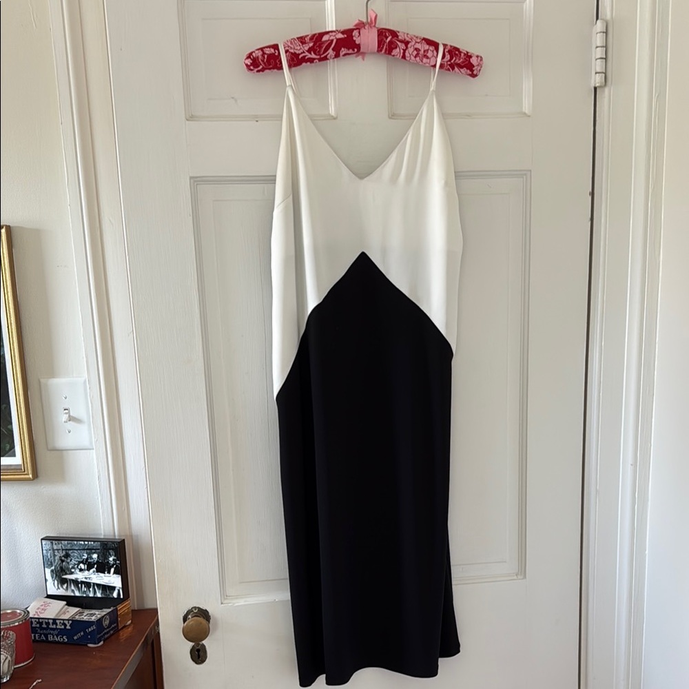 Zara Black and White Sheath Midi Dress for Cocktail